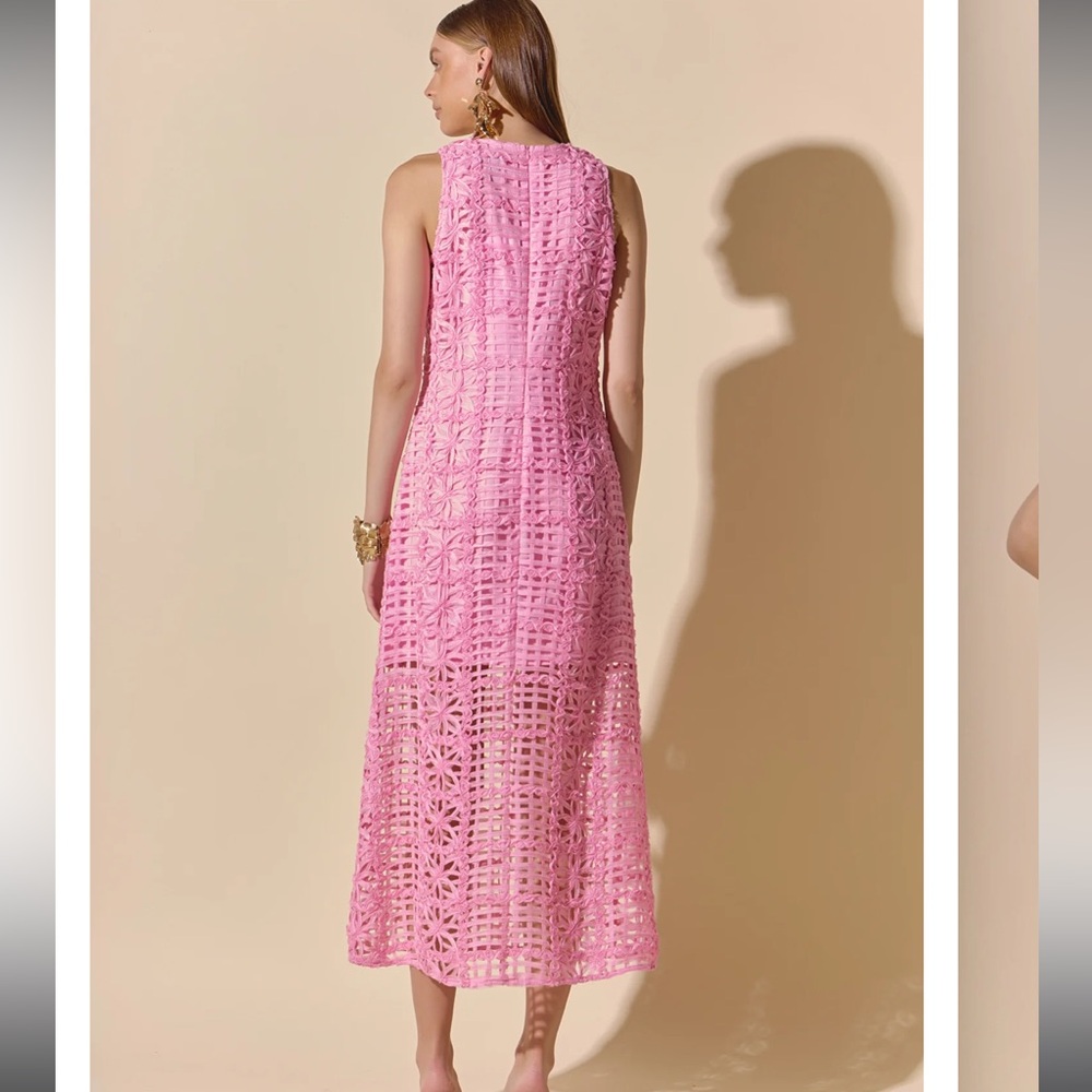Endless Rose Pink Crochet Midi Dress - Picture 3 of 3